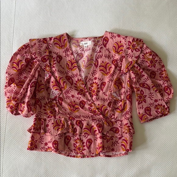 Pink and Red Ruffled Fitted Blouse - Picture 5 of 7